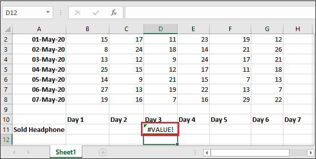 HLOOKUP formula in Excel