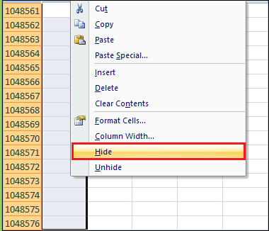 How Many Rows and Columns in Excel 2007