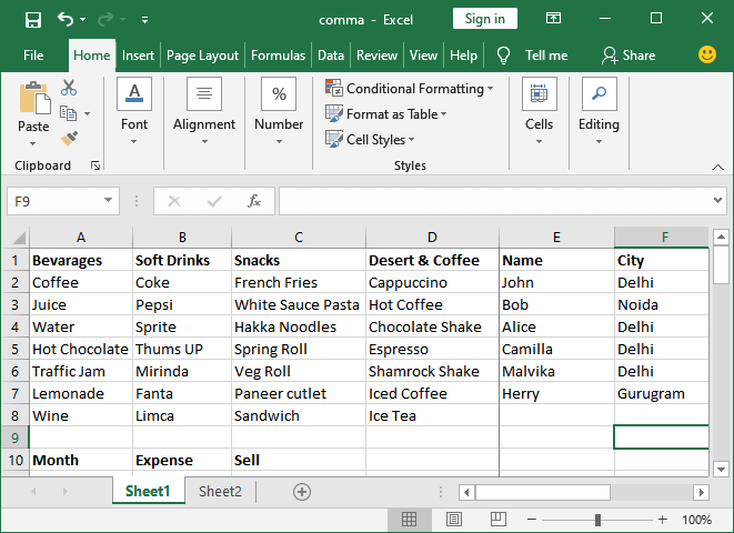 How to add page break in Excel