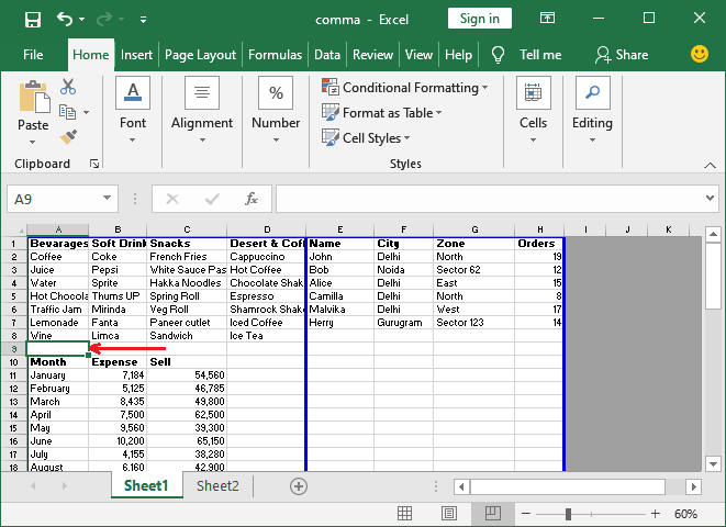 How to add page break in Excel