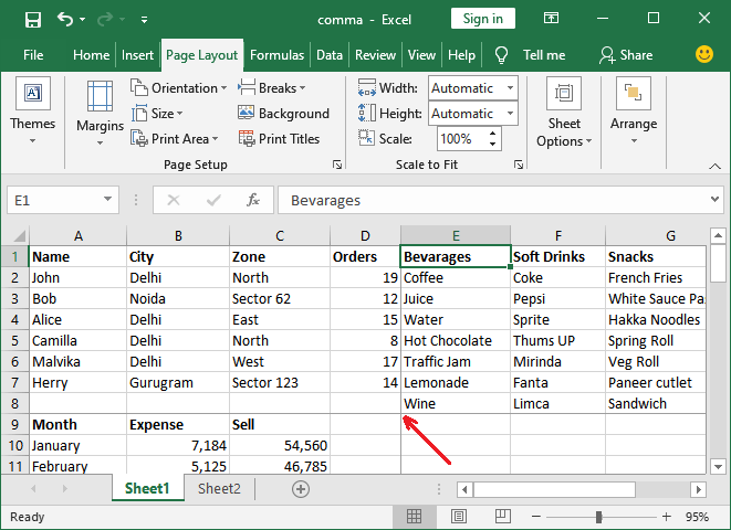 How to add page break in Excel