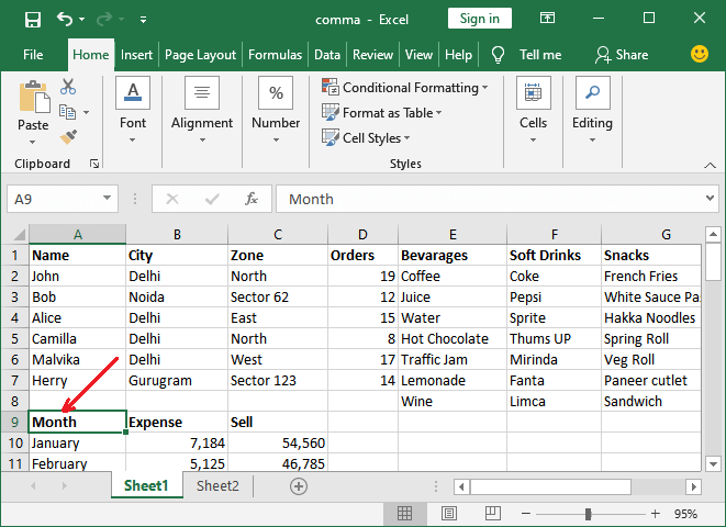 How to add page break in Excel