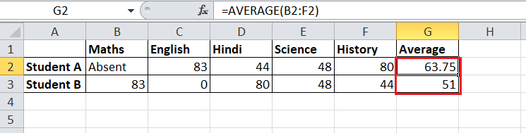 How to calculate average in Excel