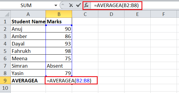 How to calculate average in Excel