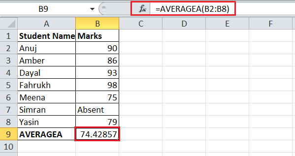 How to calculate average in Excel