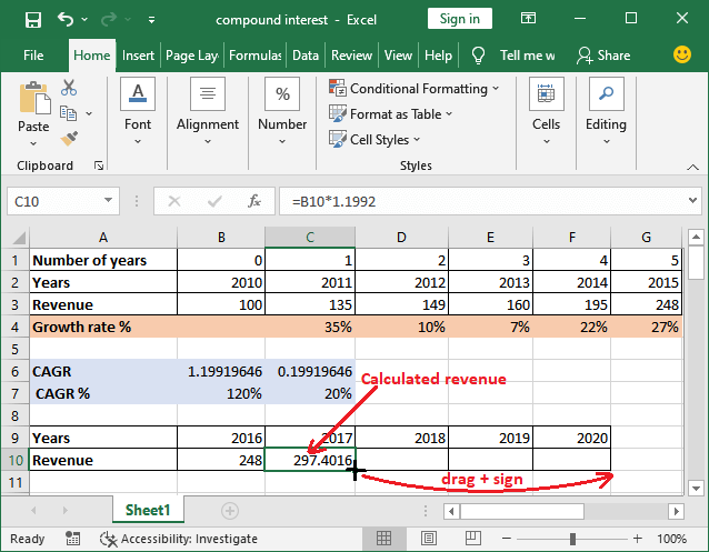 How to calculate CAGR in Excel?