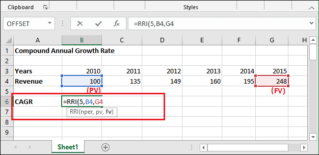 How to calculate CAGR in Excel?