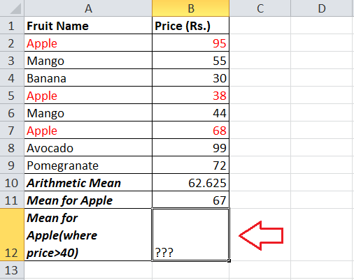 How to calculate Mean in Excel