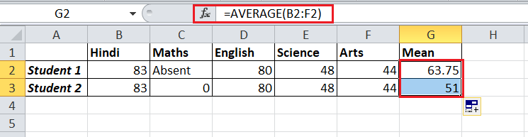 How to calculate Mean in Excel