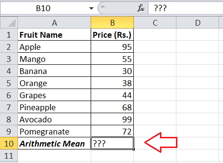 How to calculate Mean in Excel