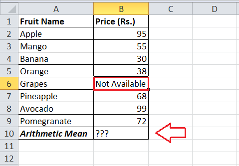 How to calculate Mean in Excel