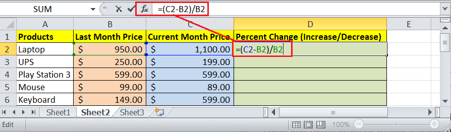 How to calculate percentage in Excel