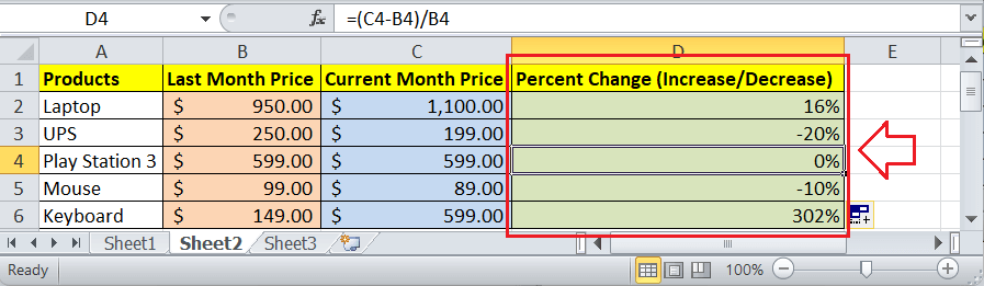 How to calculate percentage in Excel