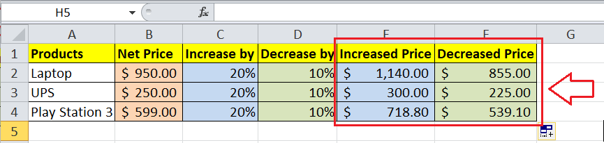 How to calculate percentage in Excel