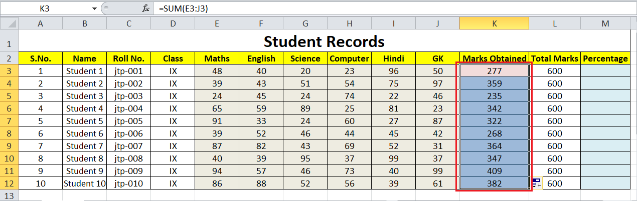 How to calculate percentage in Excel