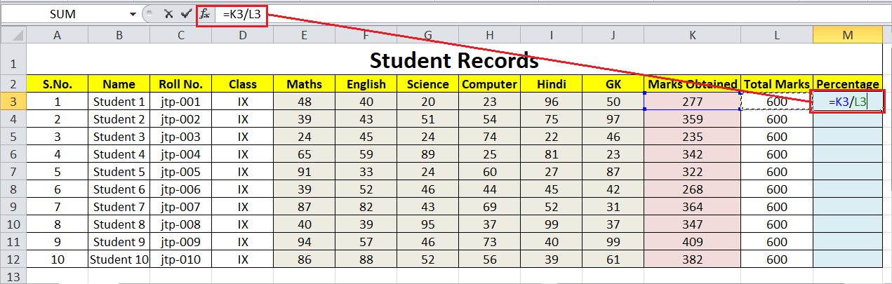 How to calculate percentage in Excel