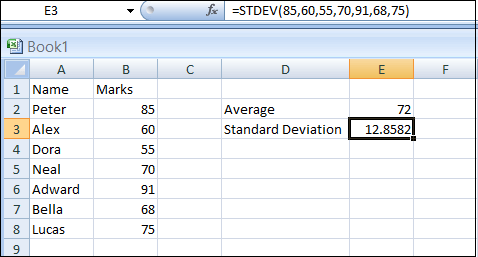 How to Calculate Standard Deviation in Excel