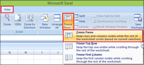 How to Freeze Cells in Excel