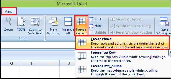 How to Freeze Cells in Excel