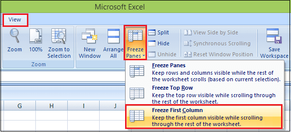 How to Freeze Cells in Excel