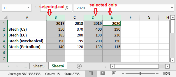 How to insert a column in Excel?