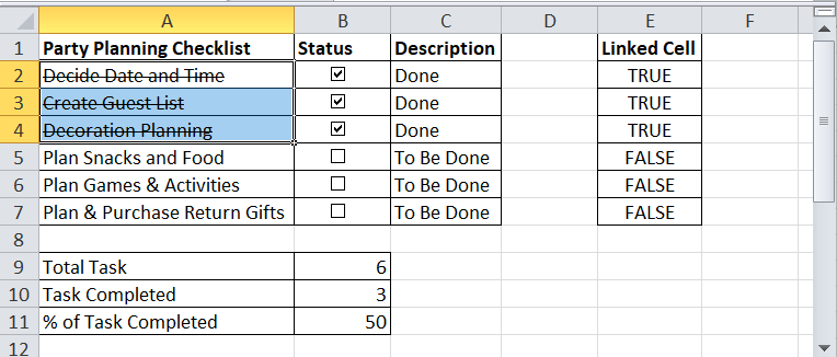 How To Insert Checkbox in MS Excel