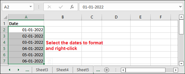 How to insert date in Excel?