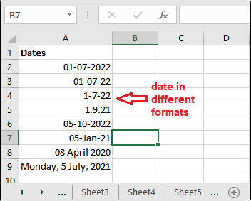 How to insert date in Excel?