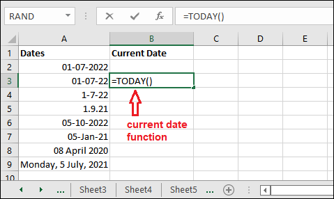 How to insert date in Excel?