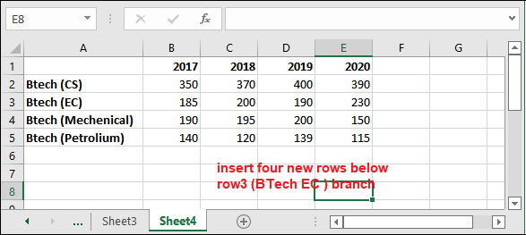 How to insert multiple rows in Excel?