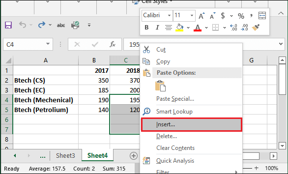 How to insert multiple rows in Excel?