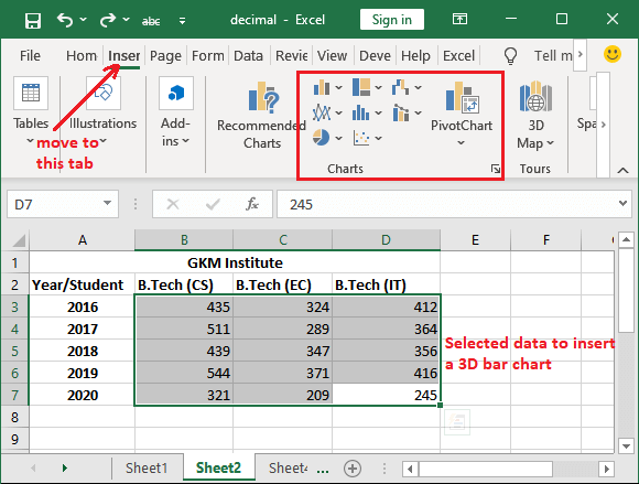 How to make a bar chart in Excel