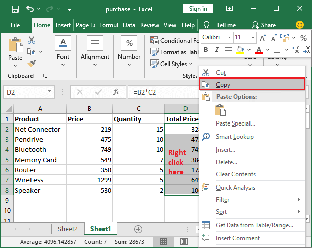 How to remove formula in Excel