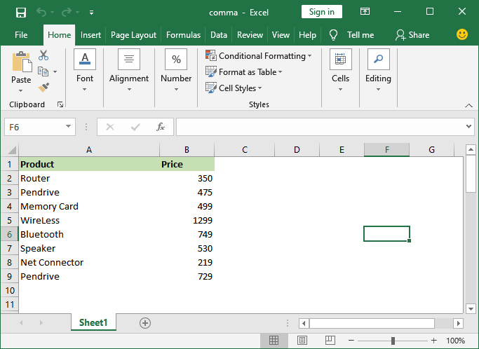 How to remove gridlines in Excel