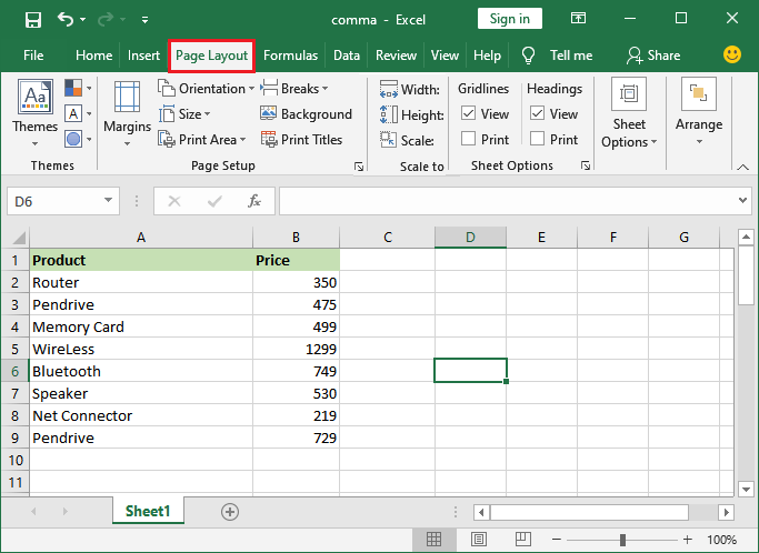 How to remove gridlines in Excel