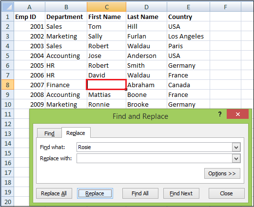 How to Replace Words in Excel