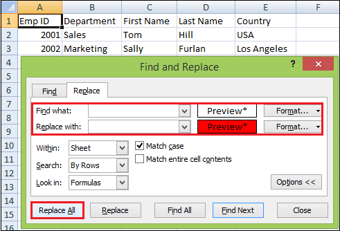 How to Replace Words in Excel