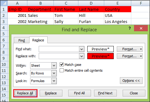 How to Replace Words in Excel