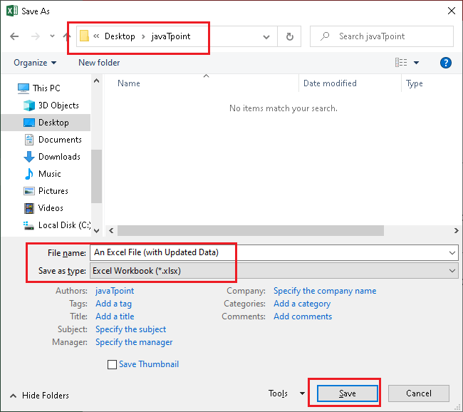 How to Save Excel File