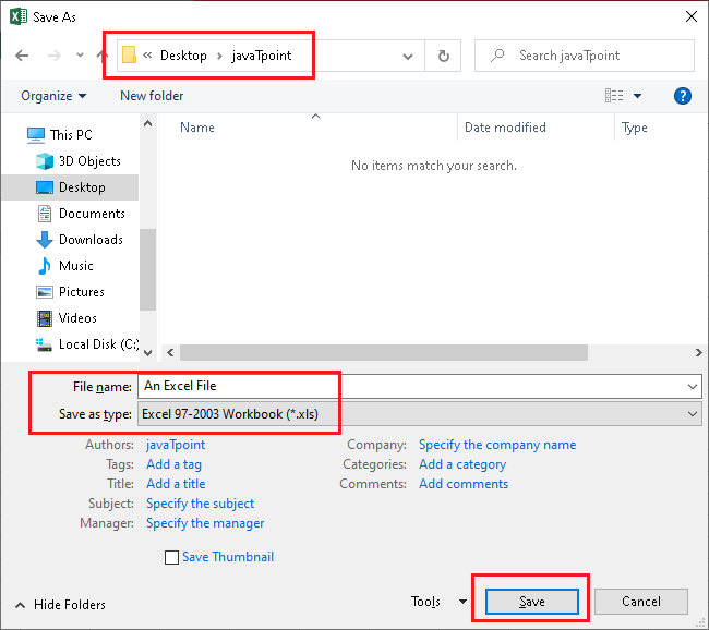 How to Save Excel File