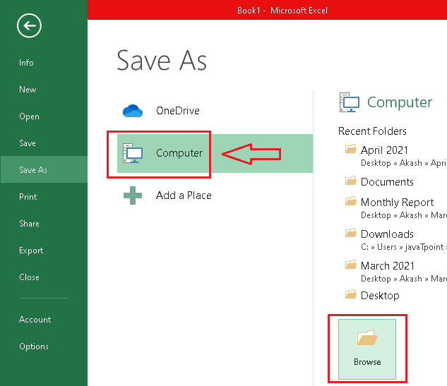 How to Save Excel File