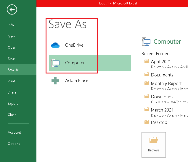 How to Save Excel File