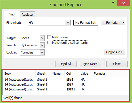 How to Search in Excel