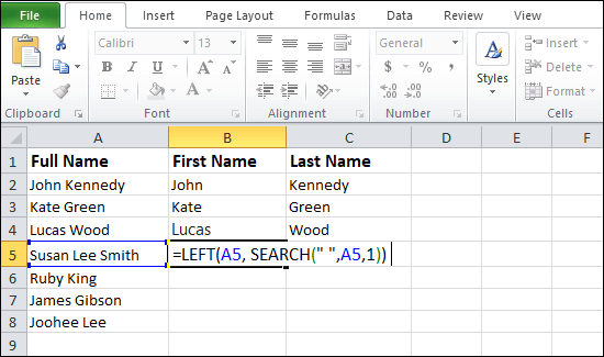 How to Separate text in Excel