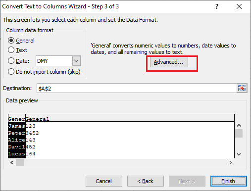 How to Separate text in Excel