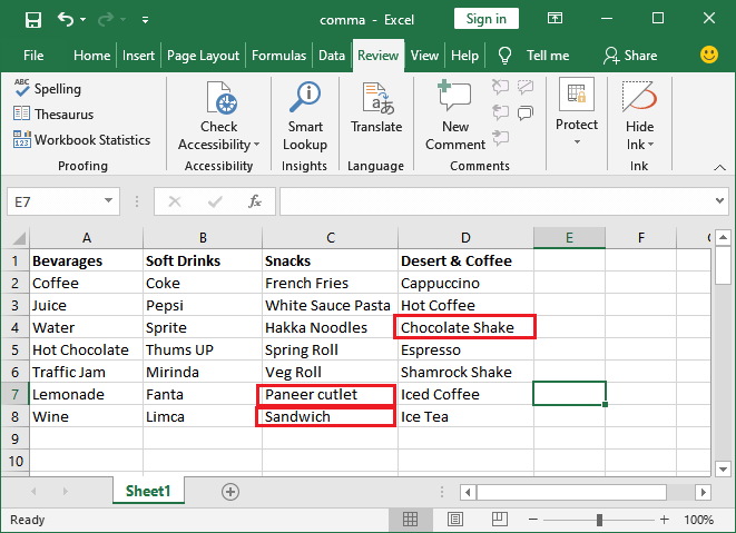 How to spell check in Excel