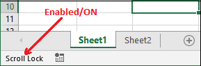 How to unlock scroll lock in Excel