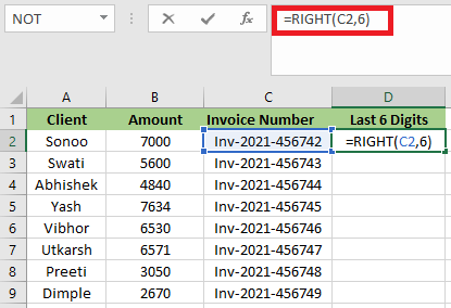 How to Use RIGHT Function in Excel