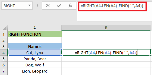 How to Use RIGHT Function in Excel