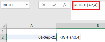 How to Use RIGHT Function in Excel